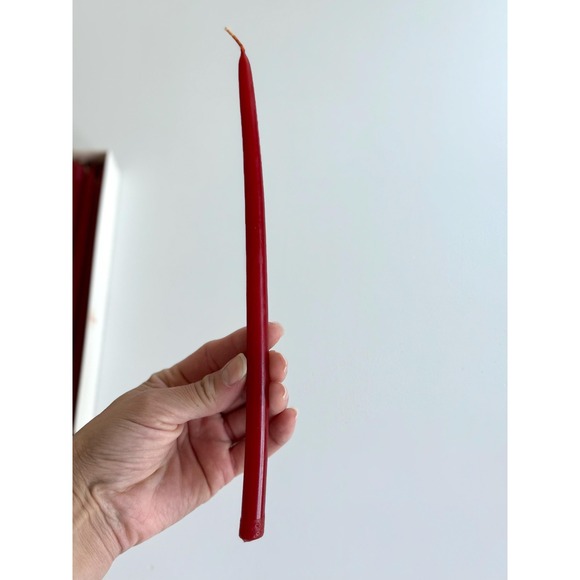 Vintage Red skinny Taper candles in box: Lenox - Picture 9 of 10